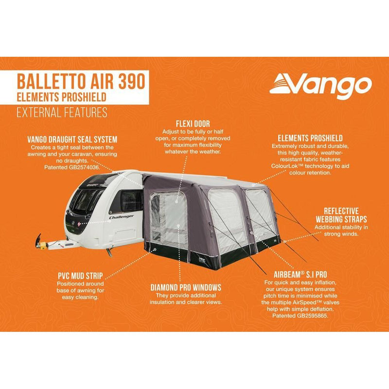 Vango Balletto Air 390 Elements ProShield Caravan Awning Vango - Dynamic Drive