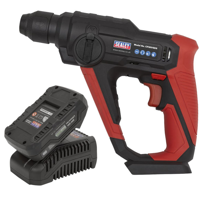Sealey SV20 Series SDS Plus Cordless Rotary Hammer Drill Kit 20V 2Ah Sealey - Dynamic Drive