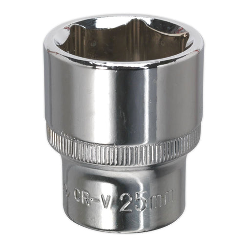 Sealey WallDrive Socket 25mm 1/2"Sq Drive Fully Polished SP1225 Sealey - Dynamic Drive