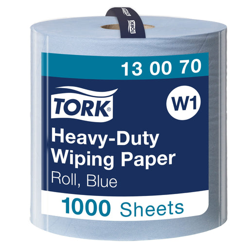 Tork 2 Ply Premium Heavy Duty Wiping Paper - Blue - 340m Bumper Roll Tork  - Dynamic Drive