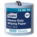 Tork 2 Ply Premium Heavy Duty Wiping Paper - Blue - 340m Bumper Roll Tork  - Dynamic Drive