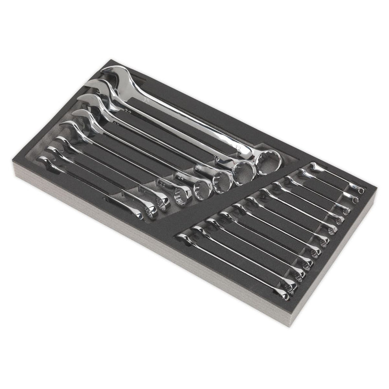 Sealey Tool Tray with Combination Spanner Set 19pc Metric S01123 Sealey - Dynamic Drive