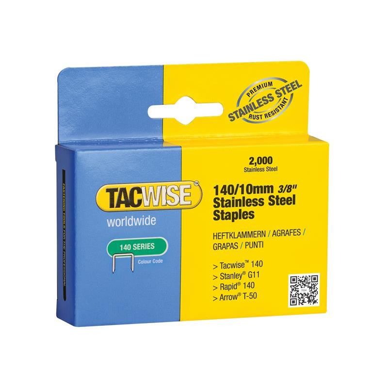 Tacwise 140 Stainless Steel Staples 10mm (Pack 2000) Tacwise - Dynamic Drive