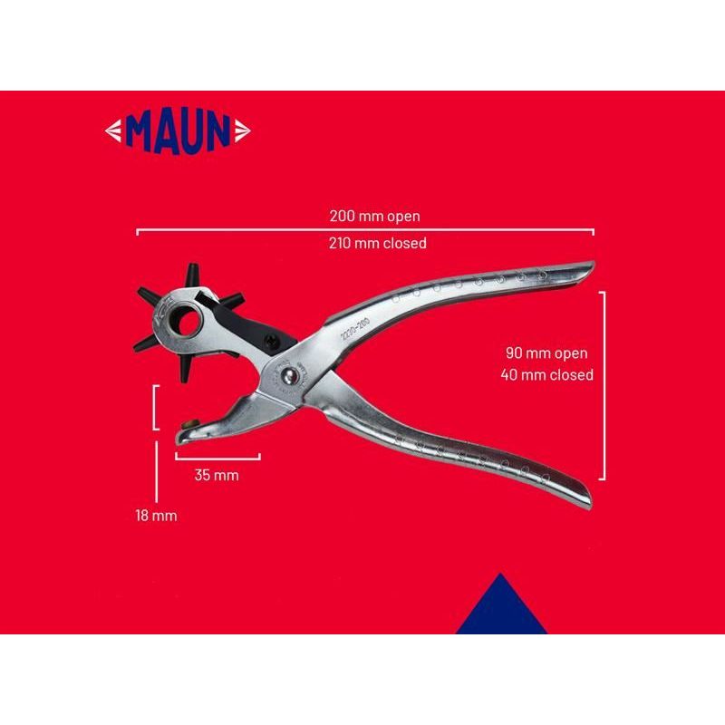 Maun Revolving Leather Hole Punch Pliers Maun - Dynamic Drive
