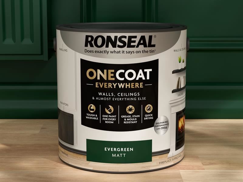 Ronseal One Coat Everywhere Interior Paint Evergreen Matt 2.5 litre Ronseal - Dynamic Drive