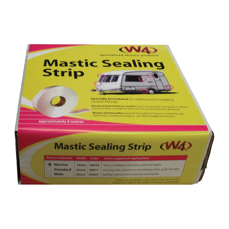W4 WHITE Mastic Sealing Strip - narrow (19mm) W400116 W4 - Dynamic Drive