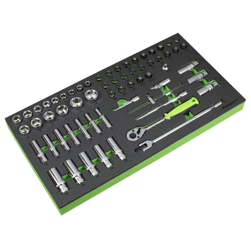 Siegen Siegen Socket Set with Tool Tray 3/8"Sq Drive 62pc S01270 Siegen - Dynamic Drive