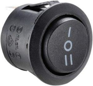 W4 250V Round Single Pole Rocker Switch Centre Off Blk 37204 W4 - Dynamic Drive