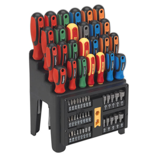 Sealey S01152 Siegen Tools Screwdriver Bit Nut Driver Set 61pce Storage Rack Sealey  - Dynamic Drive