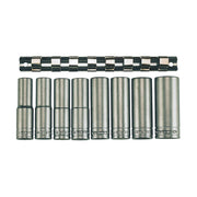 Teng Tools 1/2" Deep Socket Clip Rail Set 6 pt 8 Pieces Teng Tools - Dynamic Drive