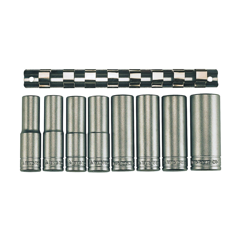 Teng Tools 1/2" Deep Socket Clip Rail Set 6 pt 8 Pieces Teng Tools - Dynamic Drive