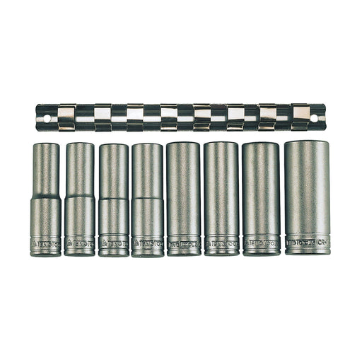 Teng Tools 1/2" Deep Socket Clip Rail Set 6 pt 8 Pieces Teng Tools - Dynamic Drive