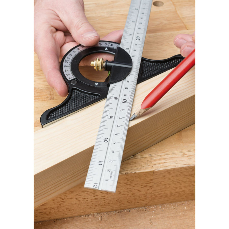 Draper Combination Square with Centre Head and Protractor, 300mm 34704 Draper - Dynamic Drive