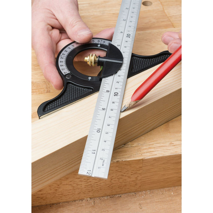 Draper Combination Square with Centre Head and Protractor, 300mm 34704 Draper - Dynamic Drive