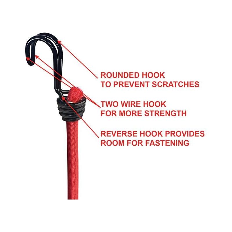 Master Lock Twin Wire Bungee Cord 60cm Red 2 Piece Master Lock - Dynamic Drive