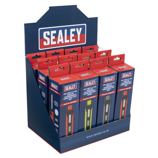 Sealey Rechargeable 360 Inspection Light 10W Display Box of 12 LED3605DB Sealey - Dynamic Drive