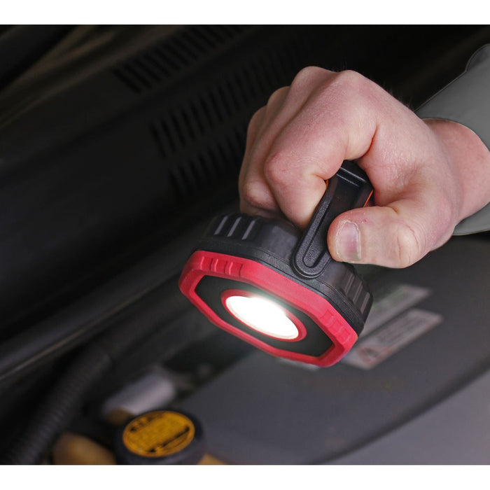 Sealey LED700PR Rechargeable Pocket Floodlight with Magnet 360° 7W COB LED - Red Sealey  - Dynamic Drive