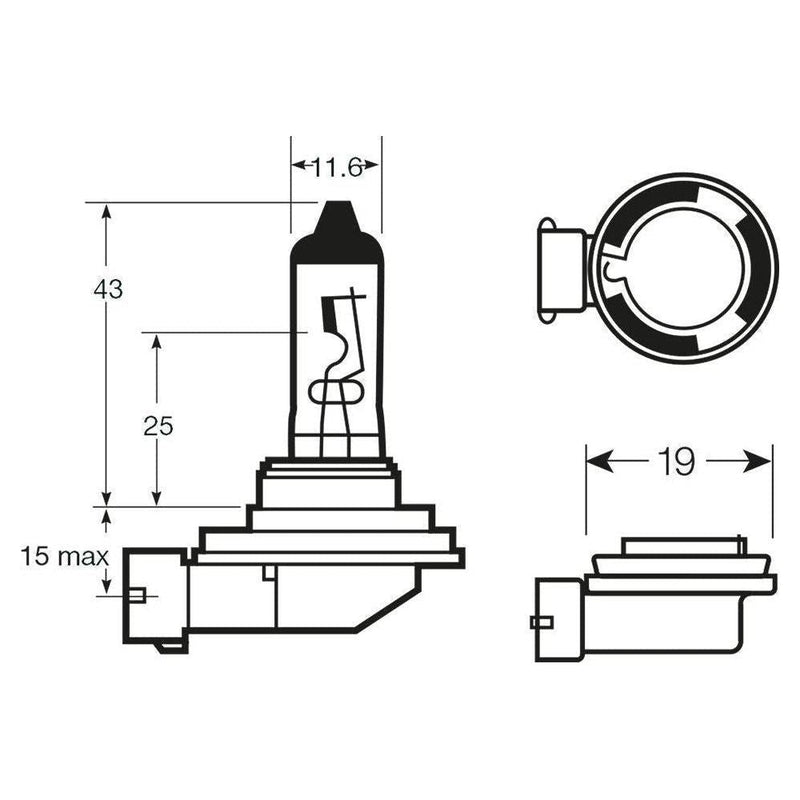 1x Ring H8 (708) 12v 35w Halogen Headlamp Headlight Bulb - R708 Ring  - Dynamic Drive