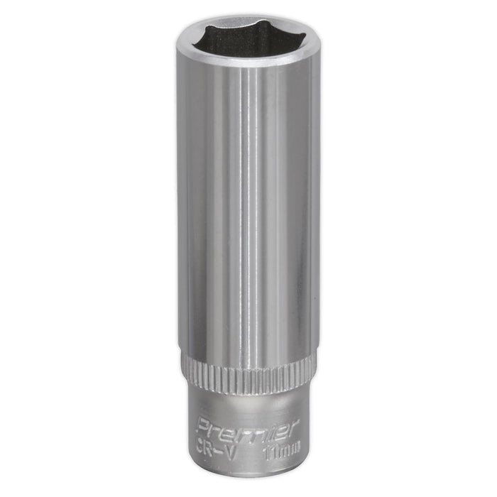 Sealey WallDrive Socket 11mm Deep 1/4"Sq Drive S1411D Sealey - Dynamic Drive