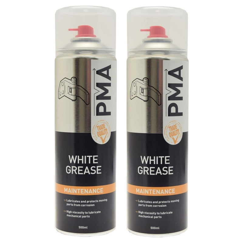 2 x PMA White Calcium Grease Multi Purpose PTFE Lubricant Aerosol Spray WHGR PMA - Dynamic Drive
