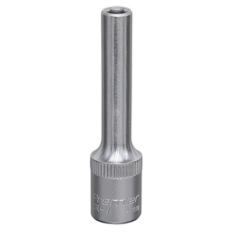 Sealey WallDrive Socket 4mm Deep 1/4"Sq Drive S1404D Sealey - Dynamic Drive