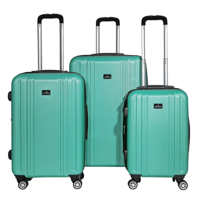 Dellonda 3-Piece Lightweight ABS Luggage Set with TSA Lock  Teal Dellonda  - Dynamic Drive