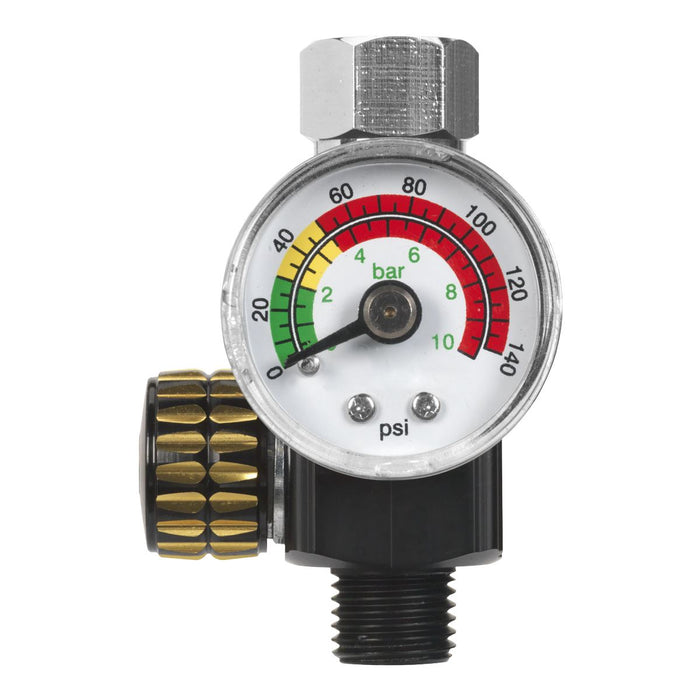Sealey On-Gun Air Pressure Regulator/Gauge AR01 Sealey - Dynamic Drive