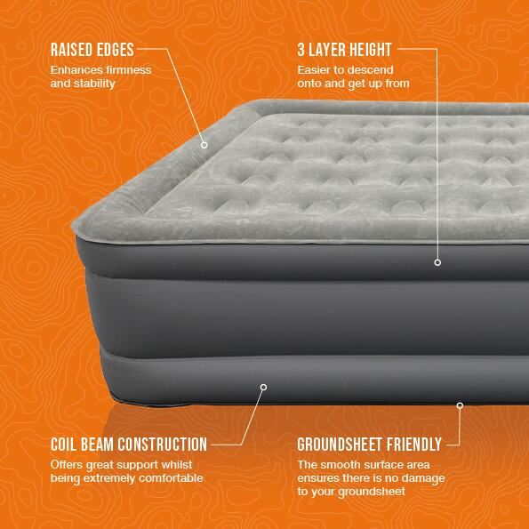 Vango Blissful Double Airbed Double Nocturne Grey Vango - Dynamic Drive