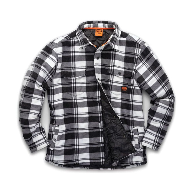 Scruffs Worker Padded Checked Shirt Black/White XL Scruffs - Dynamic Drive