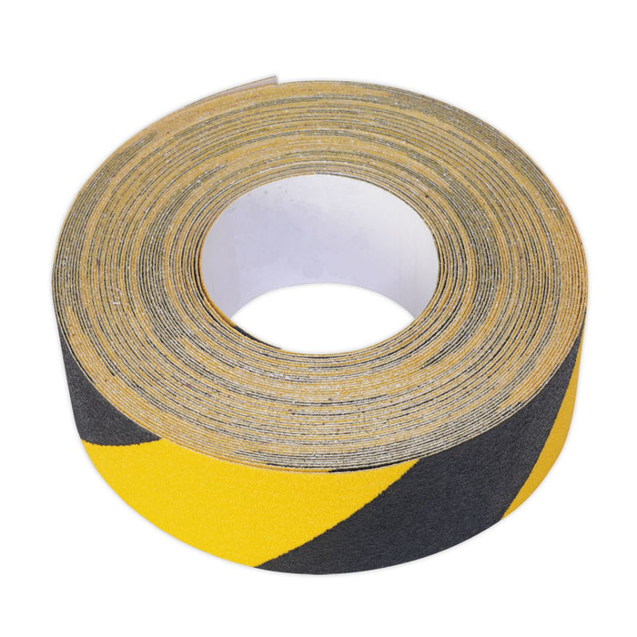 Sealey Anti-Slip Tape Self-Adhesive Black Yellow 50mm x 18m ANTBY18 Sealey - Dynamic Drive