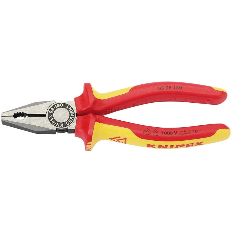 Draper Knipex 03 08 180UKSBE VDE Fully Insulated Combination Pliers, 180mm 31918 Draper - Dynamic Drive