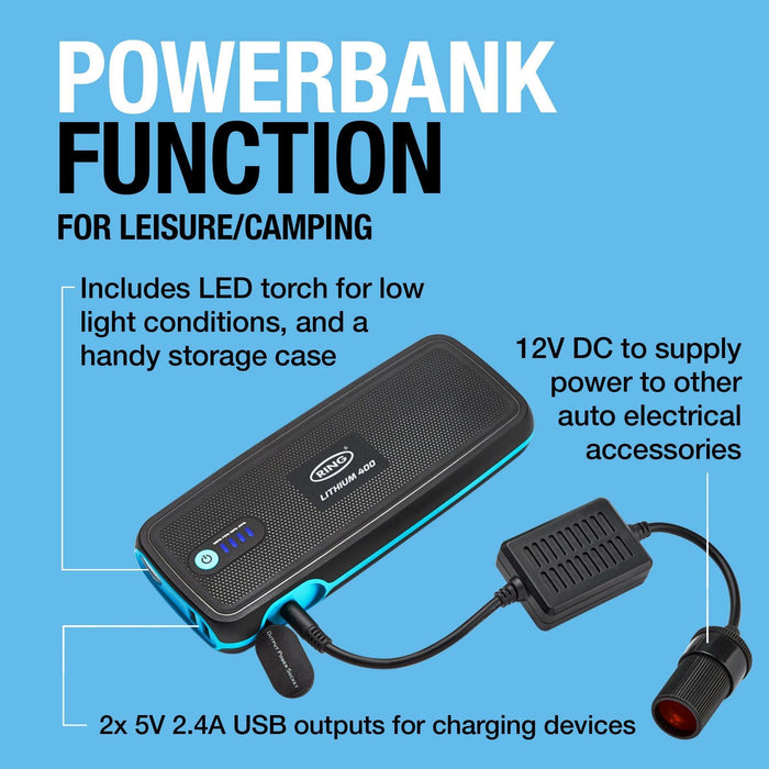 Ring Automotive RPPL400 high power lithium car jump starter power pack and 16800 Ring Automotive - Dynamic Drive