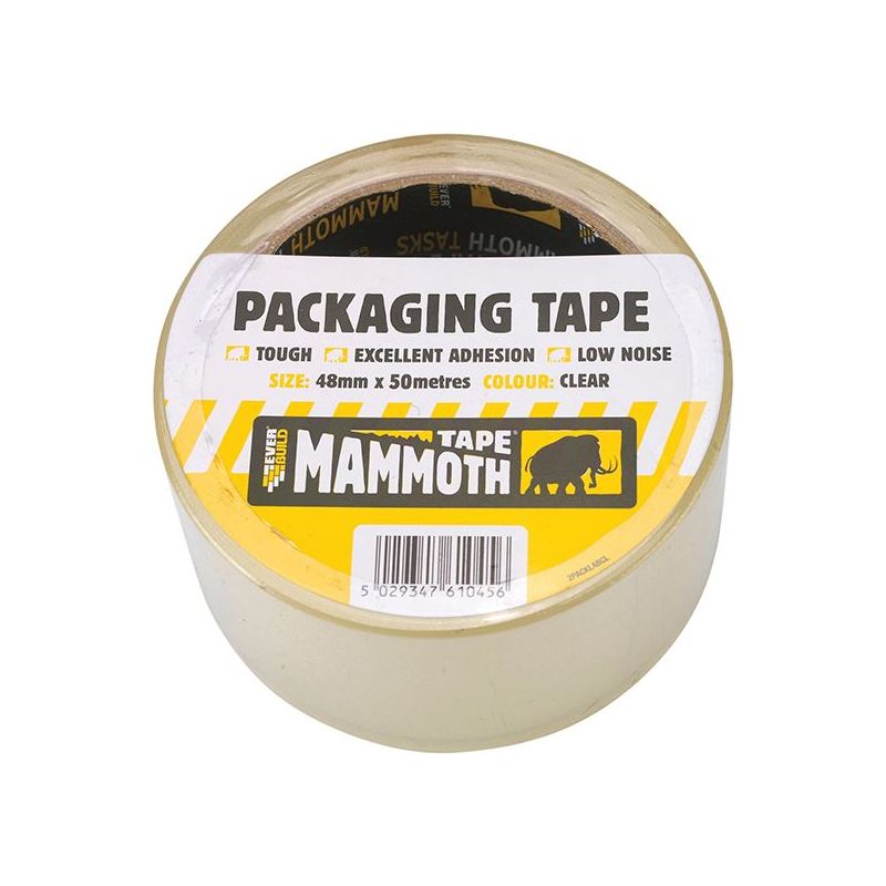 Everbuild Sika Retail/Labelled Packaging Tape 48mm x 50m Clear Everbuild Sika - Dynamic Drive