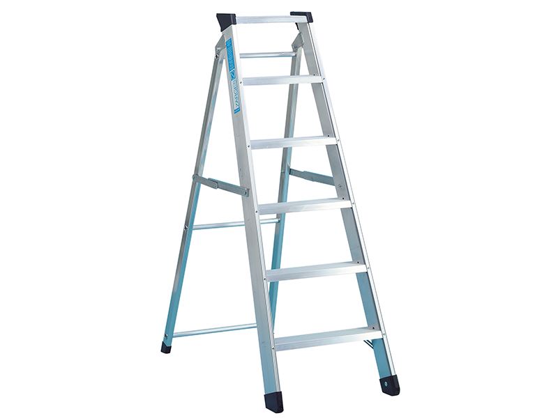 Zarges Industrial Swingback Steps, Open 1.73m Closed 1.89m 8 Rungs Zarges - Dynamic Drive