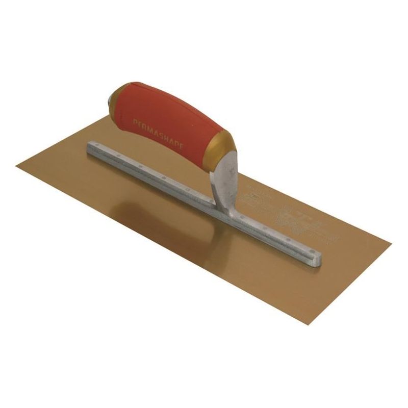 Marshalltown MPB7GSD Pre-Worn PermaShape® Finishing Gold S/S Trowel DuraSoft® 12 x 5in Marshalltown - Dynamic Drive