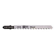 Sealey Jigsaw Blade Hard Wood Downward Cut 100mm 10tpi Pack of 5 SJBT101BR Sealey - Dynamic Drive