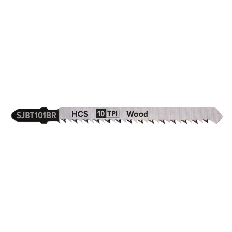 Sealey Jigsaw Blade Hard Wood Downward Cut 100mm 10tpi Pack of 5 SJBT101BR Sealey - Dynamic Drive