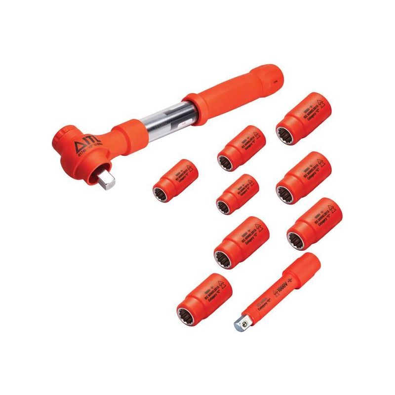 Itl Insulated Insulated 1/2in Drive Imperial Torque Wrench Kit, 10 Piece ITL Insulated - Dynamic Drive