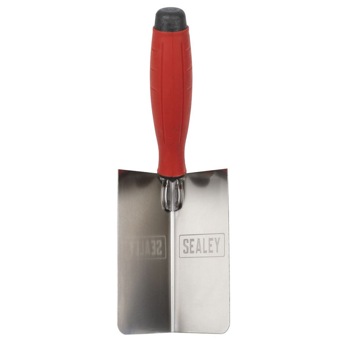 Sealey Stainless Steel Internal Corner Trowel with Rubber Handle 120 x 60mm Sealey - Dynamic Drive