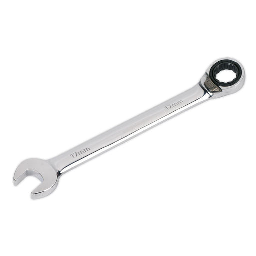 Sealey Reversible Ratchet Combination Spanner 17mm RRCW17 Sealey - Dynamic Drive