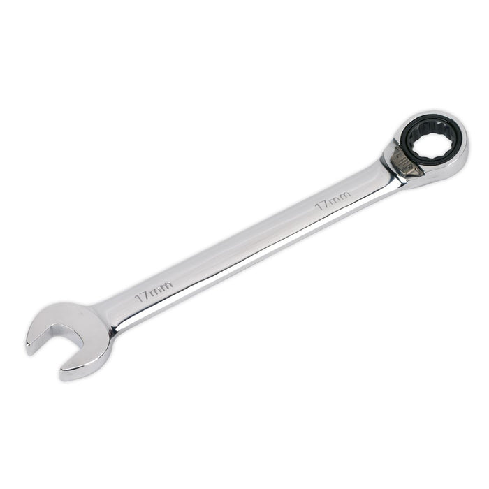 Sealey Reversible Ratchet Combination Spanner 17mm RRCW17 Sealey - Dynamic Drive