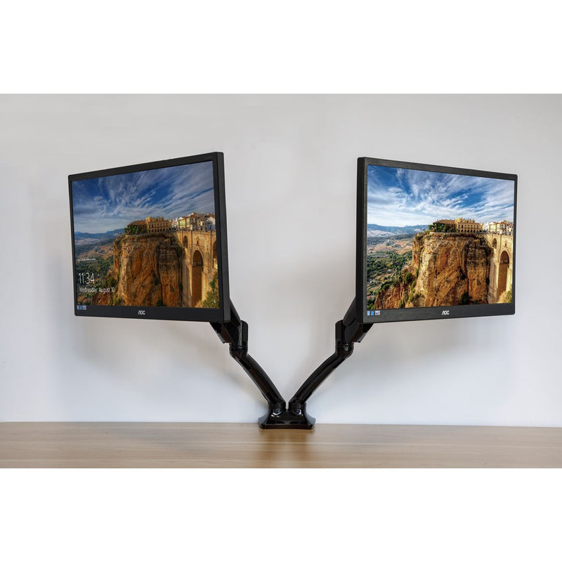 Dellonda Adjustbale Double Monitor Arm with 360 Rotation - Black DH25 Dellonda - Dynamic Drive