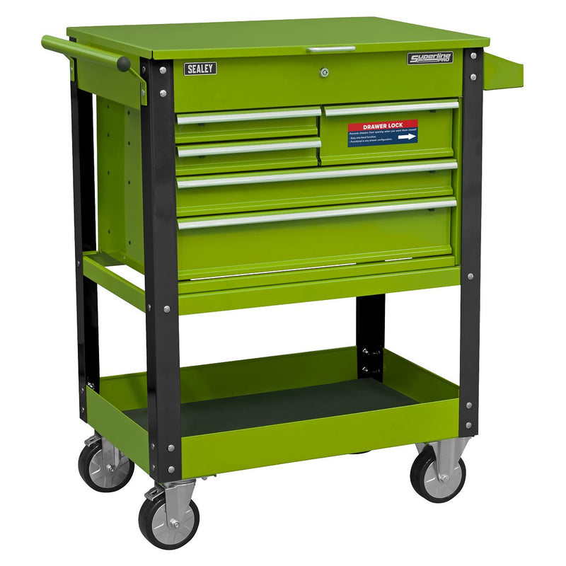 Sealey Heavy-Duty Mobile Tool & Parts Trolley with 5 Drawers and Lockable Top- H Sealey - Dynamic Drive
