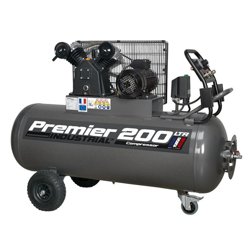 Sealey Air Compressor 200L Belt Drive 3hp with Front Control Panel 415V 3ph Sealey - Dynamic Drive