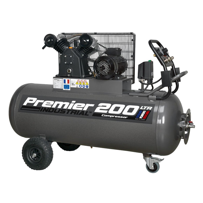 Sealey Air Compressor 200L Belt Drive 3hp with Front Control Panel 415V 3ph Sealey - Dynamic Drive