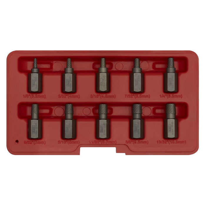 Sealey Multi Spline Screw Extractor Set Broken Stud Bolt Removal Hex Head 10pc Sealey  - Dynamic Drive