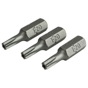 Faithfull Security S2 Grade Steel Screwdriver Bits T20S x 25mm (Pack 3) Faithfull - Dynamic Drive