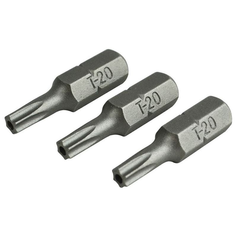 Faithfull Security S2 Grade Steel Screwdriver Bits T20S x 25mm (Pack 3) Faithfull - Dynamic Drive