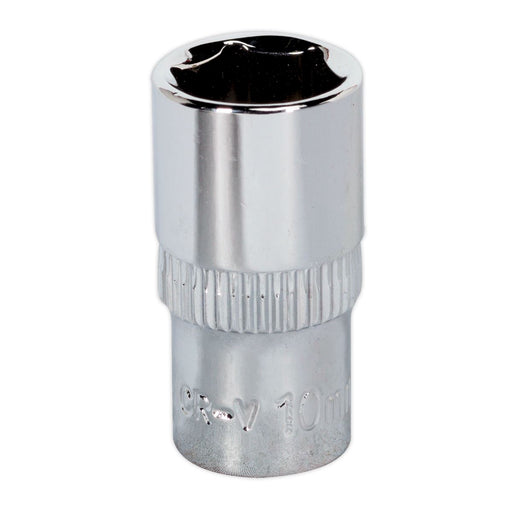 Sealey WallDrive Socket 10mm 1/4"Sq Drive Fully Polished SP1410 Sealey - Dynamic Drive