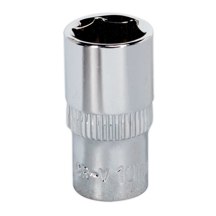 Sealey WallDrive Socket 10mm 1/4"Sq Drive Fully Polished SP1410 Sealey - Dynamic Drive